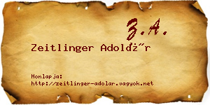 Zeitlinger Adolár névjegykártya